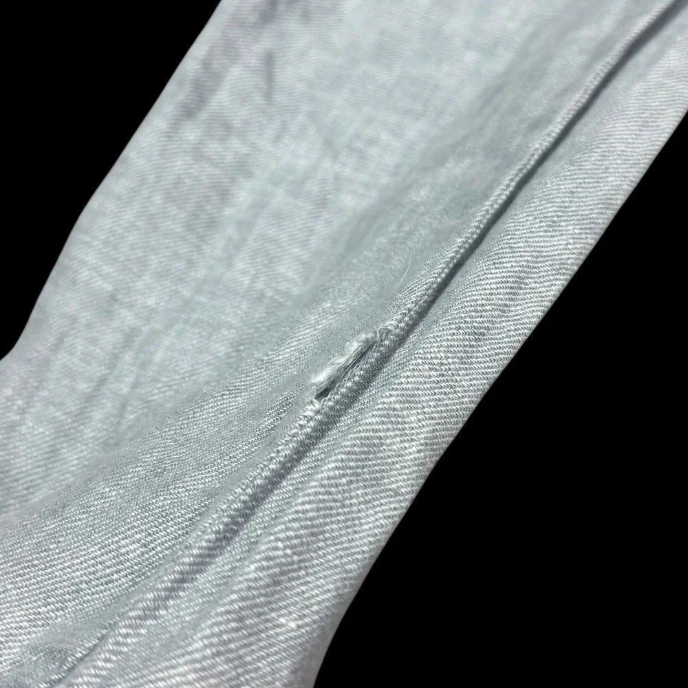 Porter & Ash 100% Linen Gray/Blue Straight Leg Pants Men's 36 (Fits 35x30) FLAW